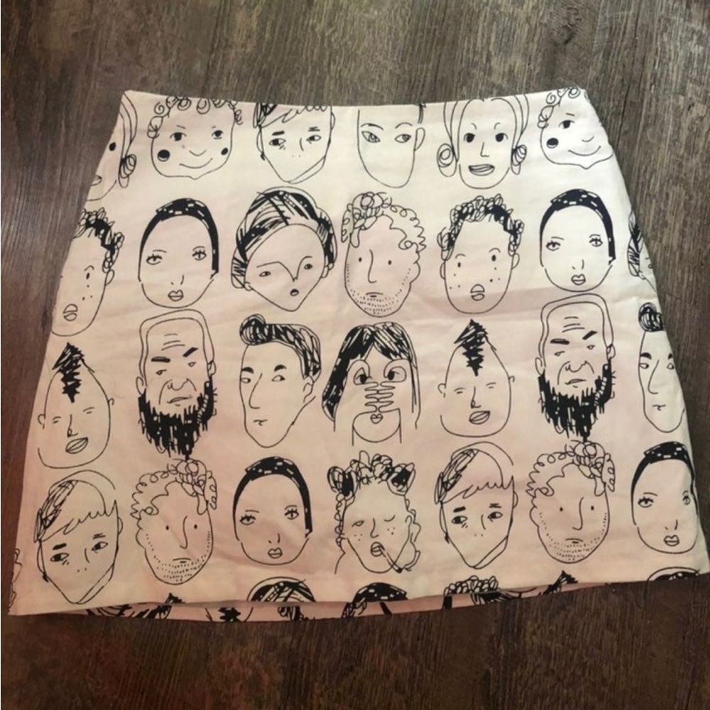Cartoon face mini skirt